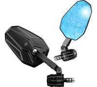 Coppia Specchietti Pieghevole Moto Kaedear 8mm 10mm Lente Blu Alluminio Giappone