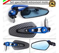COPPIA SPECCHIETTI RETROVISORI MANUBRIO CARBON E BLU PER HONDA CB 350 FOUR