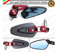 COPPIA SPECCHIETTI RETROVISORI MANUBRIO CARBON ROSSO PER PIAGGIO X10 125