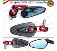COPPIA SPECCHIETTI RETROVISORI MANUBRIO CARBON ROSSO PER SYM MIO 50