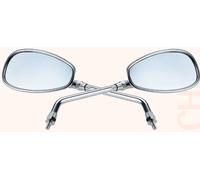 COPPIA SPECCHIETTI RETROVISORI MOTO SPECCHI OVALI CROMATI DA MOTO OMOLOGATI