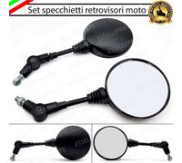 COPPIA SPECCHIETTI RETROVISORI NERO ROTONDO TONDO PER HONDA CB 350 FOUR