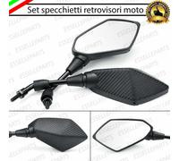 COPPIA SPECCHIETTI RETROVISORI PER MOTO SUZUKI VL 250 INTRUDER CARBON LOOK