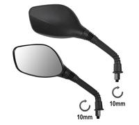 Coppia Specchietti Retrovisori Scooter Moto ATV Nero DX + SX M10 mm