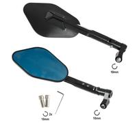 Coppia Specchietti Retrovisori Specchi Moto Scooter Custom Corpo in Metallo