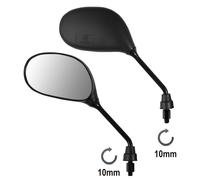 Coppia Specchietti Scooter Retrovisori Specchi Moto Nero DX + SX 10 mm M10