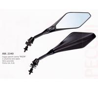 COPPIA specchietti specchi retrovisori moto carena alluminio nero diamond razor