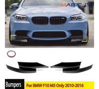 Coppia splitter angolare per labbro paraurti anteriore nero lucido solo per BMW F10 M5 2010-2016