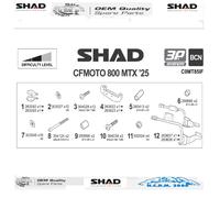 COPPIA STAFFE SHAD PER VALIGIE LATERALI CF MOTO 800 MTX 2025, 2026