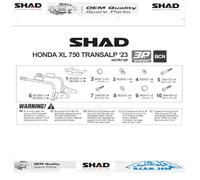 COPPIA STAFFE SHAD PER VALIGIE LATERALI HONDA TRANSALP 750 2023 2024 2025 2026
