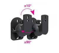 Techly 309692 Coppia Staffe Speakers a Parete Universali Regolabili Nero