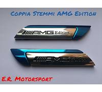 COPPIA STEMMI laterali in metallo Cromato/Blu MAmg
