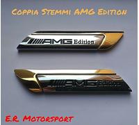 COPPIA STEMMI laterali in metallo Cromato/Oro MAmg