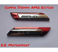 COPPIA STEMMI laterali in metallo Cromato/Red MAmg
