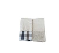 Coppia strofinacci in cotone a nido d`ape Alba 50x70 cm 2 pz Bianco-grigio