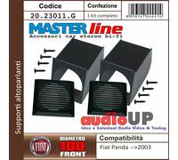 COPPIA SUPPORTI CASSE 100 MM + GRIGLIE QUADRATE + VITI PANDA FINO AL 2003. NERO