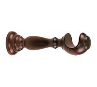 Coppia supporti per bastone tende in legno noce scuro Ø 35 mm 25 cm da parete
