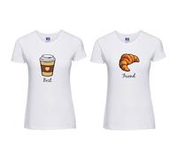 Coppia T-shirt donna Best Friend cornetto e cappuccino BBF007