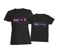 Coppia T-Shirt Madre e Figlio Copia Incolla Ctrl C Ctrl V Nerd Informatica Coordinati Mom Son Compleanno Mamma Tshirt Coordinato Famiglia