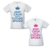 Coppia T Shirt Magliette You And Me Keep Calm Futuri Sposi Bianche Uomo M Donna M