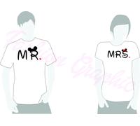 COPPIA T-SHIRT MR MRS UOMO DONNA MOUSE MAN WOMAN REGALO SHIRT