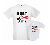 Coppia T-shirt padre body figlio best dad ever best baby ever FPTB 006
