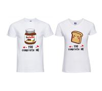 Coppia T-shirt san valentino pane e nutella you complete me SV008