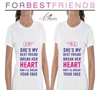 Coppia T-shirt SHE'S MY BEST FRIEND bianca o nera regalo migliori amiche