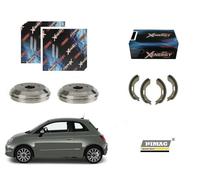 Coppia Tamburi + Ganasce Freno per Fiat 500 1.3 Multijet 70 Kw 95 Hp