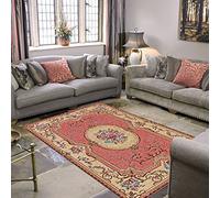 Coppia Tappeti AUBUSSON ROSA in ciniglia multiuso lavabili antiscivolo cm.65x110 (Set 2 pezzi)