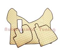 COPPIA TAPPETI + COPRICOFANO ECOPELLE CHAMPAGNE RENAULT PREMIUM DAL 2005