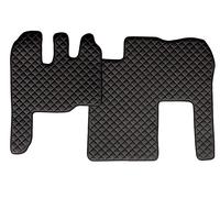 COPPIA TAPPETI + COPRICOFANO ECOPELLE NERO ROSSO RENAULT MAGNUM DAL 2002 AL 2010