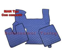COPPIA TAPPETI + COPRICOFANO IN ECOPELLE BLU MAN TGX CAMBIO MANUALE