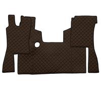 COPPIA TAPPETI + COPRICOFANO IN ECOPELLE ELEGANCE MARRON PER SCANIA SERIE 4