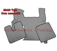 COPPIA TAPPETI + COPRICOFANO IN ECOPELLE GRIGIO MAN TGX CAMBIO MANUALE