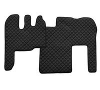 COPPIA TAPPETI + COPRICOFANO IN ECOPELLE NERA RENAULT MAGNUM DAL 2002 AL 2010