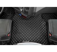 COPPIA TAPPETI + COPRICOFANO IN ECOPELLE NERA RENAULT T RANGE NIGHT E SLEEPER