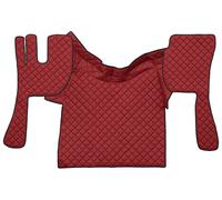 COPPIA TAPPETI + COPRICOFANO IN ECOPELLE ROSSA VOLVO FH DAL 2002 AL 2012 AUTOMAT