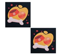 Coppia Tappeto sotto ciotola 30x30 cm tappetino cane gatto gomma sostenibile