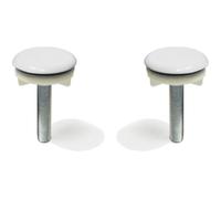 COPPIA TAPPO PESANTE COPRI FORO OTTONE BIANCO TAPPI COPRIFORO LAVABO BAGNO