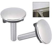 COPPIA TAPPO PESANTE COPRI FORO OTTONE CROMATO D. 50 mm. TAPPI COPRIFORO LAVABO BAGNO