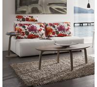 COPPIA TAVOLINI SALOTTO MODERNO PR-GIOIA OVALE 110x60cm + PICCOLO ROTONDO D40 cm