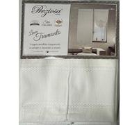 Coppia tenda e tendine ricamate a mano con laccio trasparenti 60x150 / 60x240 cm