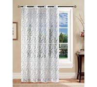 Coppia Tende a Vetro Beatrice Dévoré Cuori Bianco Natural 60x150 60x240