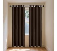 Coppia Tende Bianche Oscuranti 158 x 168 cm Poliestere Resistente, Termica Isolante Tende Camera da Letto Moderne per Camera da Letto Moderne, marrone