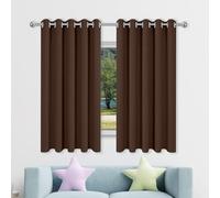 Coppia Tende Bianche Oscuranti 550 x 275 cm Termiche Isolanti Tenda Oscurante Camera da Letto per Cameretta Bambini Finestre, marrone