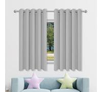 Coppia Tende Bianche Oscuranti 850 x 210 cm Termiche Isolanti Tenda Oscurante Camera da Letto per Cameretta Bambini Finestre, Grigio Chiaro
