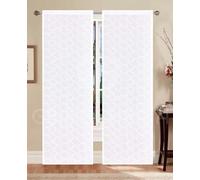 COPPIA TENDE KIRA RICAMATE 45X150 45X240 PER FINESTRE E PORTEFINESTRE PRONTE DA APPENDERE (Bianco, 45x240)