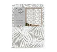 Coppia TENDINA a vetro FOGLIA STYLE BEIGE larga cm. 60 da Finestra e da Porta - COPPIA (2 TELI) CM. 60X150