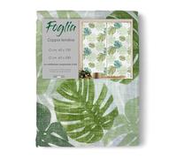 Coppia TENDINA a vetro FOGLIA VERDE larga cm. 60 da Finestra e da Porta - COPPIA (2 TELI) CM. 60X150